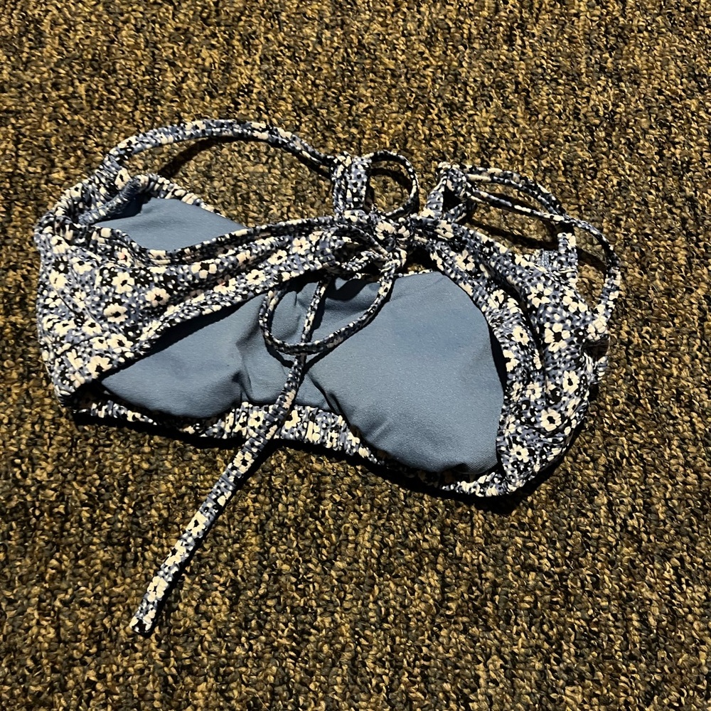 Floral Blue Women's Swim Top